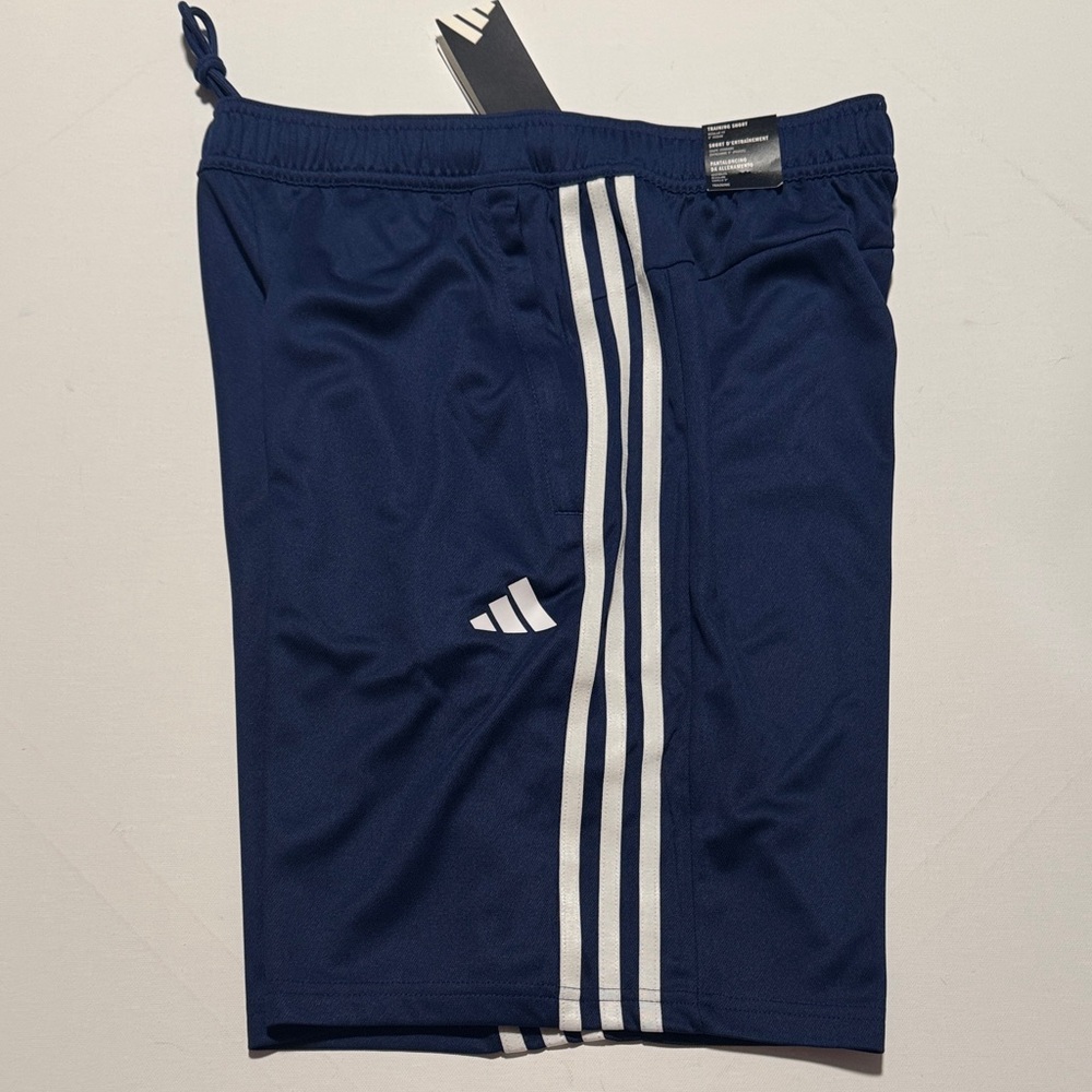 Adidas Training Shorts Mens Medium Zip Pockets Navy Pique